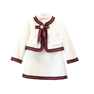One-Piece Kids Suit Design Sleeveless Dress Coat 2-14 Years Western Style Fabric Clothes for Boys and Girls