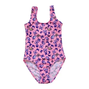 One-piece Swimsuit Girls Butterfly Print Sleeveless Quick-drying Swimwear Beachwear
