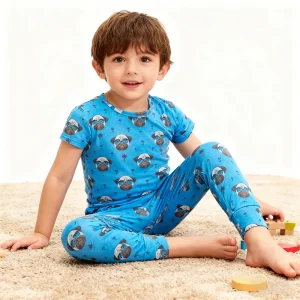 Organic Bamboo Kids Pajamas Boys Pyjamas Short Sleeve Kids Clothing Sustainable Custom Children’s Sleepwear Loungewear for Kids