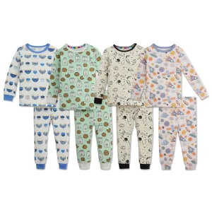 Organic Bamboo Kids Pajamas Magnetic PJ Set Kids Sleeping Suit Custom Children’s Sleepwear Kids Lounge Wear Children Clothing