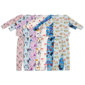 Organic Bamboo Kids Pajamas Printed Kids Loungewear Custom Children Pyjamas Kids Sleep Wear Children Clothes