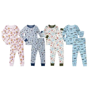 Organic Bamboo Kids Pajamas Two Pieces Set Kids Pyjamas Custom Boys Slpeepwears Kids Lounge Wear Children Clothing