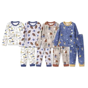 Organic Bamboo Pajama Set Kids Pyjamas Night Clothes for Kids Boys Slpeepwears Custom Children Pijamas Jersey Pyjama Enfant