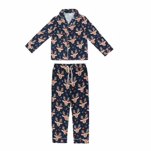 Organic Christmas Pajamas Kids Custom Print Kids Pajamas Boys Slpeepwears Eco Friendly Kids Lounge Wear Set Pjs Children Clothes