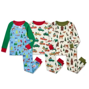 Organic Cotton Christmas Pyjamas Children Boys Sleepwears Kids Lounge Wear Custom Print Night Clothes for Kids Clothing
