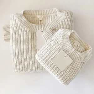 Organic Cotton Chunky Newborn Knit Baby Girl Boy Knitted Sweaters for Newborn