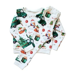Organic Cotton Kids Pyjamas Customize Christmas Pjs Kids Clothes Sets Eco Friendly Children’s Pajamas Kids Sleepwear
