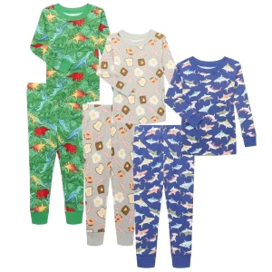 Organic Cotton Kids Two Pieces Pajamas Children Pyjamas Boys Slpeepwears Custom Print Kids Loungewear Kids Clothing Pjs