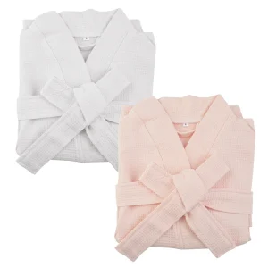 Organic Cotton Kids Waffle Robes Custom Beach Towel Kids Bathroom Towel Cotton Kids Lounge Wear Sustainable Boys Sleepwear