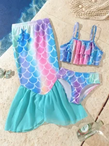 Outdoor Fashion Swimwear for Girls Aged 4 7 Stylish 2 Piece Bikini Sets Beachwear for the Beach or Pool