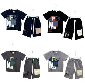 Outdoor Kids Summer Tshirts and Shorts Sets for Boys Cotton Teen Boys Sports Clothing Sets