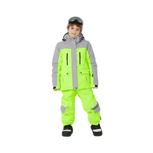 Outdoor Waterproof Warm Thickened Ski Snowboard Suit for Boys Girls Hooded Zipper Closure Winter Outdoor Plus Size Clothing for