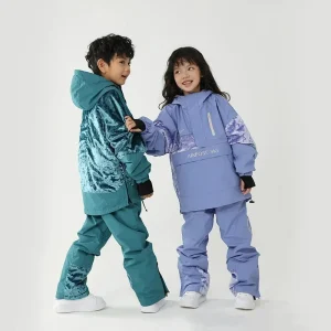 Outdoor Winter Kids Snowboard Sets Waterproof Windproof Boys Hooded Clothing Warm Girls Ski Jacket Children New Skiing Suit