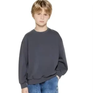 Oversize Crew Neck Fleece Terry Hoodie for Boy Pullover Sweatshirts for Boys Children