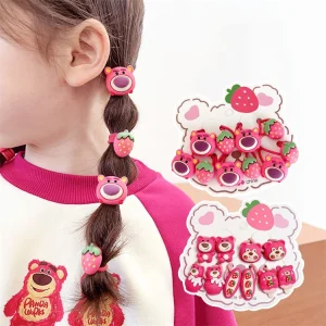 PL 10pcs set Kids Hair Accessories Girl Flower Small Cute Cartoon Elastic Hair Bands Elastic Rubber Hair Tie Headdress