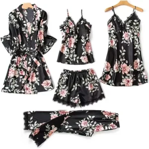 Pajamas Nightwear Girls Ladies Pajama Nightgown Nightdress Silk Satin Women’S Sleepwear Set for Women