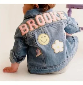 Personalised Custom Patch Children Jean Match Wedding Boys and Girls Patch Kids Denim Jacket
