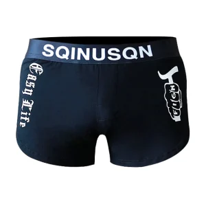 Personalized Mid Rise Solid Color Sports Boxer Pants Cotton Large Size New Men’s Youth Loose Bottom Boys Underwear