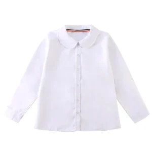 Peter Pan Collar School Uniform Girls Blouses Shirts Long Sleeve for 11 to 12 Years