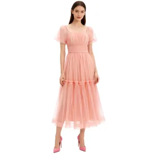 Pink Frock Design Birthday Flower Girl Party Dress Evening Party Princess Dress