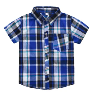 Plaid Shirt for Boys Kids Summer Clothing Toddler Boy Shirts Children School Clothes Children Shirt