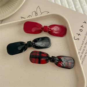Plastic Gradient Color Bow Duckbill Clips 7.5 cm Unique Minimalist Design INS Style Bangs & Side Hair Clips for Kids