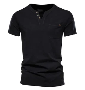 Popular Fashion Blue Boy Cotton Clothing Men Polo Leisure V Neck T Shirts for Summer