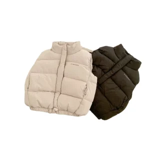 Popular Kids Waistcoats Winter New Baby Letter Down Cotton Vest Thickened Jacket Coat