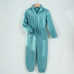 Popular New Arrivals Dance Practice Trainingwear Girls Fleece Ballet Jumpsuit With Zipper for Keep Warming