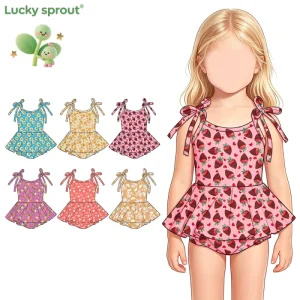 Popular Style Baby Girls Swimsuit Custom Design & Prints Comfortable UPF 50+ Kids Summer Swimwear Clothing