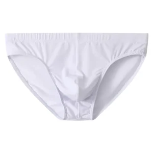 Premium Ice Silk Solid Color Breathable Elastic Men’s Briefs Daily Comfortable Boys Casual Lightweight Men’s Underwear