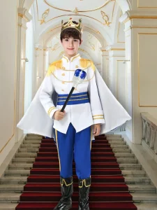 Prince Dress up Seven piece Set Fairy Tale Boy Table Cosplay Dance Party Halloween Children King Prince Costume