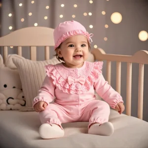 Princess A Class Newborn Baby Girl Jumpsuit Cute Open Crotch Romper Solid Pattern ODM Supply 100% Cotton 220g Spring