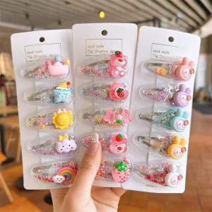 Princess Baby Hair Accessories Clip Cute Cartoon Style Girls Hairpin 5 Piece Set Hair Clips for Children