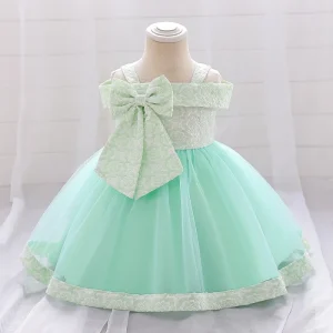 Princess Dress for Girls One-Year-Old Birthday Flower Girl Outfit Summer Pink Pontoon Dress for 1-6 Years