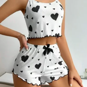 Print Heart Pyjamas Women Sleepwear Girls Sleepwears Plus Size Women’s Sleepwear