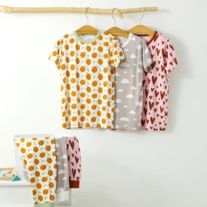 Print Infant Clothes Boys Newborn Cute Jumpsuits Bamboo Short Sleeve Pants Set Girls New Born Baby Pajamas