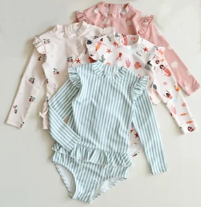 Printed One Piece Swimwear for Baby Girls Beachwear Bikinis for Kids