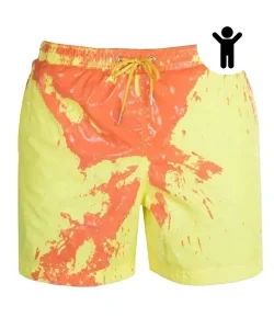Private Label Boys Pattern Magic Color Changing Swimwear Trunks Surf Board Beach Shorts