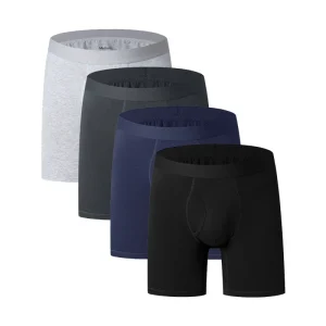 Pure Cotton Boxer Briefs Men’s Boys Mid Rise Breathable Antibacterial Underwear for Students Teenagers