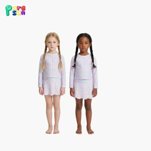 Puresun High Quality Long Sleeve Beach Wear Custom Girls Swimsuit Kids Clothes Spandex Nylon Baby Swimwear