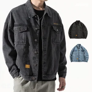 Quality Blue Jean Jackets Plain Color Boys Jacket Casual Style Denim Jacket Men