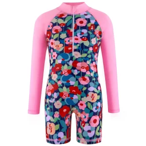 Quick-drying Anti-uv Breathable Elastic Swimwear Girls Zipper Design Swimsuit One-piece for Kids