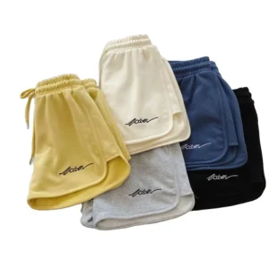 RNSHANGER Women’s Shorts Summer Solid Color Hot Pants Casual Loose Sports Pants Elastic Waist Girls Cycling Shorts