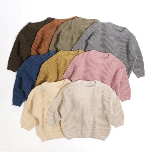 RTS 100% Cotton 17 Colors Children Long Sleeve Boy Girl Jumper Spring Autumn Baby Knit Sweater
