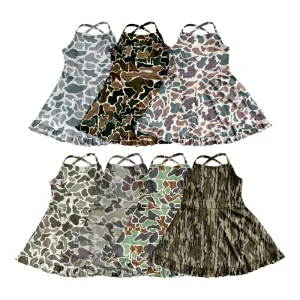 RTS Baby Girls Shorts Inside Polyester Camouflage Athletic Active Wear Knee Length Summer Boutique Dresses