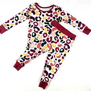 RTS Baby Girls Valentines Pink Heart Long Sleeve Tee Shirts Top Shorts Pajamas Bamboo Fiber Print