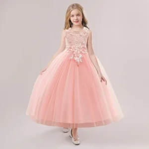 RTS Girls Wear Big Size Dress Kids Flower Party Show Dress Children Tulle Dresses