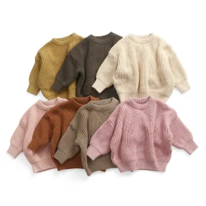 RTS New Boutique Toddler Baby Girls Oversize Pullover Kids Winter Knit Sweaters