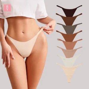 RUIYI Multiple Colors Seamless Silk Panties Low Rise Pure Cotton Crotch g String Girls Panties